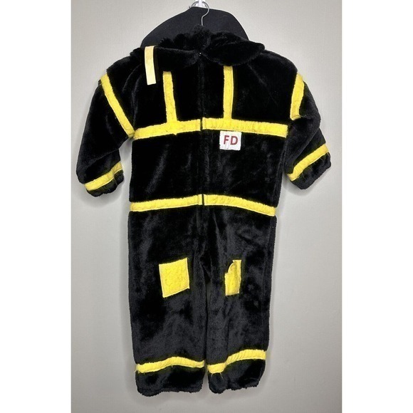 Chrisha Playful Plush Fireman Firefighter Costume Play Full Zip Hat Ages 4-6 VTG - Picture 1 of 16